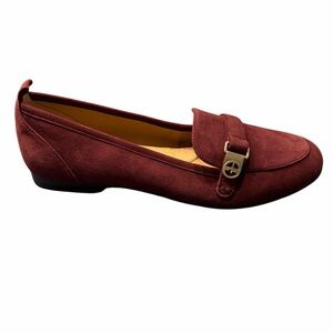 Giani Bernini New Women's Burgundy Suede slip on Loafer with Gold Accent